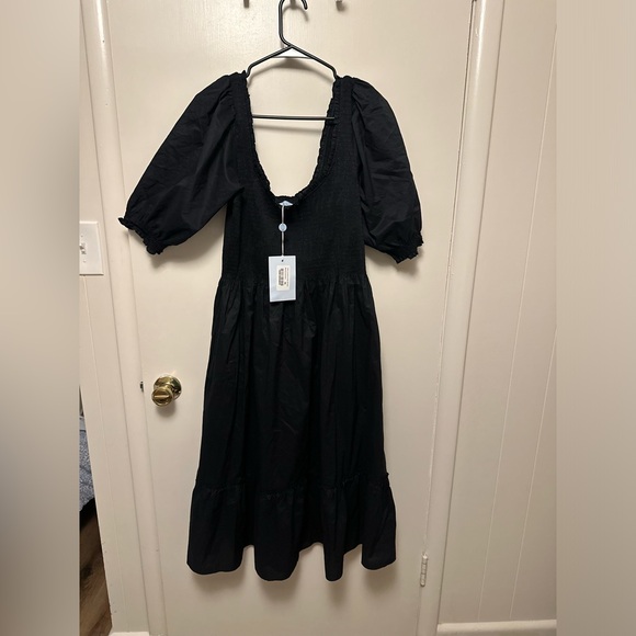 Hill House Louisa Nap Dress Black Cotton XL - Picture 2 of 3